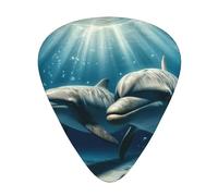 Dolphins-Undersea-World 12 Pack Guitar Picks With 3 Thicknesses And Storage Box, Abs Plectrums For Electric Bass Guitar Players