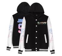 Dolpind Bangtan Boys V Jimin SUGA Jungkook Jin Rap Jhope Varsity Baseball Jacket Love Yourself Hoodie Sweater, Jung Kook Black, L