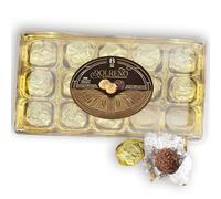 Dolreno Luxury Hazelnut Filled Chocolates 15pcs, 188g - Milk Chocolate Gift Box with Creamy Hazelnut Centre, Elegant Chocolate Tray - Thoughtful Gift for Chocolate Lovers