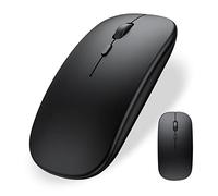 Dolrso Wireless Bluetooth Mouse for iPad/MacBook Pro/Air /Laptop/pc Rechargeable Silent Mouse Portable Slim for Surface Pro/Lenovo/ Samsung Tablet (Black)