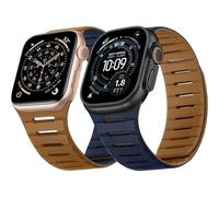 Dolstrap Double Sided Reversible Magnetic Straps Compatible with Apple Watch Band 49/46(S11/10)/45/44/42mm, Breathable Strap for iWatch Ultra 3/2/1 SE3/2/1 Series 11 10 9 8 7 6-1, Brown/Indigo