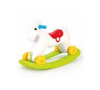 Dolu 2-in-1 Kids Rocking Horse with Wheels Ride On Toy Animal in White Dolu White