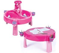 DOLU: 3-in-1 Water & Sand Activity Table - Unicorn Pink Blue - Convert to Creativity Table w/Lid Indoor/Outdoor Sensory Toy Toddler Kids Ages