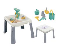 Dolu 3-in-1 Water & Sand Activity Table With 6 Accessories - Grey & White (2+ Years)