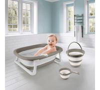 Dolu Foldable Triple Baby Bath Set - Grey
