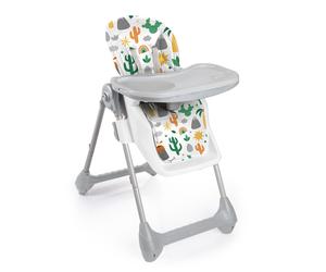 Dolu Deluxe White and Grey Compact Folding Baby Highchair, with Removeable tray
