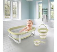Dolu Foldable Triple Baby Bath Set - Green