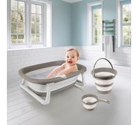 Dolu Foldable Triple Baby Bath Set - Grey