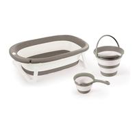 Dolu Foldable Triple Baby Bath Set - Grey