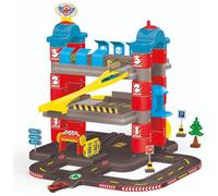 DOLU 3 Level Car Garage with Lift and 2 Diecast Cars