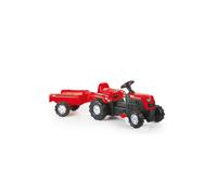 Dolu Kids Tractor Pedal Ride On with Trailer Red