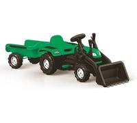 Dolu Children's Ride On Ranchero Tractor with Trailer & Movable excavator Ride on - Green