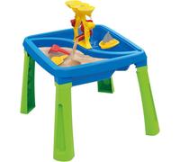 DOLU Sand and Water Table 3 in 1 Creativity Toy For Children From 24 Months Garden Toys Play Tray Activity Table Water Play Table Sandbox - Blue/Green