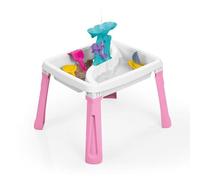 Dolu Sand and Water Table 3 in 1 Creativity Toy For Children From 24 Months Garden Toys Play Tray Activity Table Water Play Table Sandbox - Pink/White