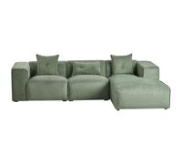 Beliani Corner Sofa 3 Seater Dolva Chenille Dark Green Left Hand