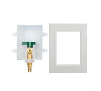 Dolvitrny 1/2" Press Ice Maker Outlet Box with 1/4" OD Compression Valve, Built-in Hammer Arrestor, ABS Faceplate Quick Tool- Install in Home