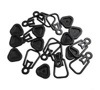 Dolvitrny 10 Pack Heavy Duty Camping Tarp Clips for Tent Pole, Canopy Fasteners with Bungee Hooks, Waterproof Tarpaulin Clamps Compatible with Awning, RV(Black)