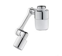 Dolvitrny 1440° Rotating Kitchen Faucet Extender with Filter, Dual Spray Modes, Zinc Alloy -Splash Guard for Sink, Universal Fit Basins, Silver(Two-stage)