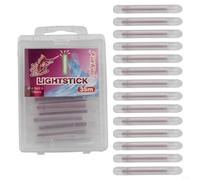 Dolvitrny 15-Pack Glow Night Fishing Float Light for Fluorescent Night Fishing - 4.5 x 39 mm PP Fishing Rod Light Attachment, Underwater Fishing Glow(Red)