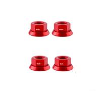 Dolvitrny 标题2： Bicycle Hub Nuts 4 Pairs 7075 Aluminum Alloy, For Folding Fixed Gear Bikes Rear Axle Nut Set Smooth Finish Includes Gaskets Multi Color(4PCS red)