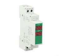 Dolvitrny 2-Way DIN Rail Mount Voltage Meter, DC 11V-310V Digital Voltmeter with LED Display for Industrial Use, Modular Voltage Indicator