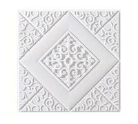 Dolvitrny 3D Foam Wall Sticker Set - Self- Brick Tile Decal for Living Room, TV Wall Background & Ceiling Panel, Sound Absorbing, Child-Safe XPE(White2)