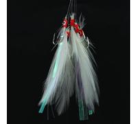 Dolvitrny 5-Piece For Sabiki Fishing Rig for Deep Sea Herring & Mackerel - 70cm Saltwater Lure Rig with 5 High-Carbon Steel Hooks and Red Head Flash