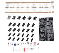 Dolvitrny 6-Bit Digital Circuit Clock Kit for DC 4.5-5.5V, DIY Soldering Project for Beginners, STEM Educational Electronics Training Kit with PCB Board(Parts)