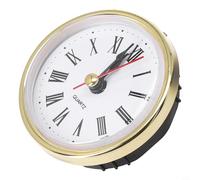 Dolvitrny 65mm Quartz Clock Movement Insert Gold Trim Roman Numerals Round Face for battery Operated Timepiece-Module for DIY Clock Repair Replacement Parts Kit(Gold)