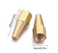 Dolvitrny Acetylene Gas Brazing Nozzles 5-Piece Set for H01-2 Oxy Acetylene Welding, M6 Thread Copper Tips, Multi Flame Heating Nozzle for Refrigerator Pipe(0.6mm)