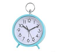 Dolvitrny Alarm Clock for Students with Loud Beeping Alarm, Night Light, Battery Powered, Quiet Sweep Second Hand, Analog-Digital Dual Display, Bedside Use(Emerald Green)