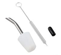 Dolvitrny Aluminum Alloy Drip Filter Spout for Camping Kettle, Stainless Steel Conversion Spout with Cleaning Brush, Lightweight Outdoor Water Spout, Compact(White)