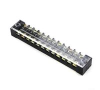 Dolvitrny Auto Power Distribution Bus Bar 12 Point Marine Terminal Block, 15A 600V Electrical Connector, Dual Row Terminal Block Set for Boat Wiring