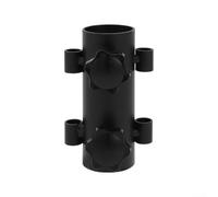 Dolvitrny Awning Rod Holder, Adjustable Steel Fixed Tube For Tent Pole And Canopy, Secure Ground Stake For Camping Hiking Fishing Outdoor Travel Picnic Black(With nut retainer)