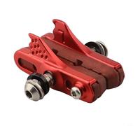 Dolvitrny Bicycle Carbon Rim Brake Pads with 6061 Alloy Holders, Wear-Resistant Replaceable Rubber Brake Shoes for C-Clamp Road Bike Brakes(red)