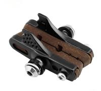 Dolvitrny Bicycle Carbon Rim Brake Pads with 6061 Alloy Holders, Wear-Resistant Replaceable Rubber Brake Shoes for C-Clamp Road Bike Brakes(brown)