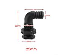 Dolvitrny Boat Hose Pipe Elbow for Bilge Drain Outlet, Nylon Through Hull Adapter with Marine Grade Stainless Steel Flange, Above Waterline Hull Fitting(B 25mm)