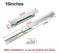 Dolvitrny Bottom-Mount Drawer Slides, 40 kg Load Capacity, Galvanized Cold-Rolled Steel with Hydraulic Damping Buffer, Full-Extension Triple-Ball Bearing R(10 INCHES)