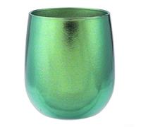 Dolvitrny Camping Cup, Double-Walled Insulated Mug for Hot & Cold Drinks, Lightweight Rust- Ti Tumbler with Non-Slip Base - 255ml, 90mm Tall(green)