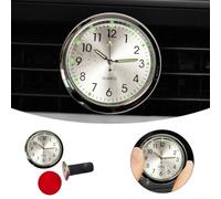Dolvitrny Car Dashboard Clock with Illuminated Display and Vent Mount - Compact 40mm Digital Clock for Automotive, Boat, For Bike, Home - Plated Me(SILVER)