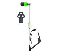 Dolvitrny Carp Fishing LED Bite Alarm - Portable Night Fishing Indicator with Luminous LED, Stainless Steel Core & Multi-Hole Socket Compatibility, ABS Body(Green)