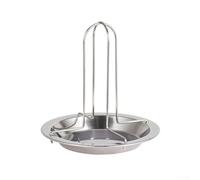 Dolvitrny Chicken Roaster Rack with Bowl - Vertical Carbon Steel Grill Holder for Camping, BBQ, Oven, Rotisserie Cooking - Portable Disassemblable Stand