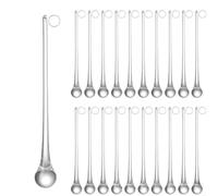 Dolvitrny Christmas Clear Glass Raindrop Ornaments, Handmade Teardrop Hanging Set Of 20, Multiple Sizes, Rope Included For Holiday Tree, Wedding, Party Decoration(20 * 160mm)