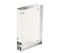 Dolvitrny Clear Acrylic Picture Frame 8+8mm Thick - Transparent Poster Display Stand for Desktop Use, Non-Magnetic Photo Holder for Office or Home(5.5x8.2cm)