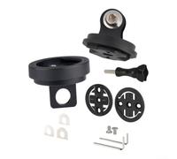 Dolvitrny CNC Alloy Bicycle Mount with Headlight Bracket | Lightweight aluminum alloy, high strength, for durable for folding bikes, black finish, easy install(B)