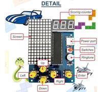 Dolvitrny DIY Electronic Game Console Kit | 51 Microcontroller Learning Kit for Beginners | Retro Pixel Gaming Console with Welding and Programming Practice(B)