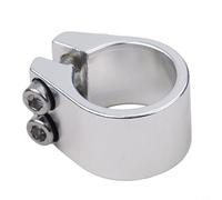 Dolvitrny Double Bolt For Bike Seatpost Clamp for, Ebike & Scooter - 31.8mm Diameter, Heavy-Duty Forged Alloy Seat Clamp, Black or Silver(silver)