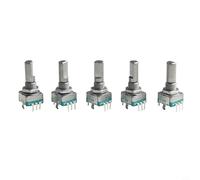 Dolvitrny EC11 Rotary Encoder, 360° Continuous Rotation with Push Button, 5-Pin Digital Potentiometer, Metal Construction, for Electronics Projects(HALF SHAFT 20MM)