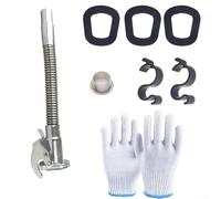 Dolvitrny Flexible Spout for Jerry Can, Metal Oil Pourer Set with Rubber Seal, Leak Proof Fuel Nozzle for 5L-20L Drum, Silver Hand Tool for Oil Transfer