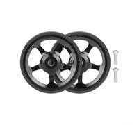 Dolvitrny for Brompton Replacement Wheels 60mm Folding Bike Casters Lightweight Aluminium Silent Sealed Bearing Anti Slip Rubber Rollers(Black, Pair)